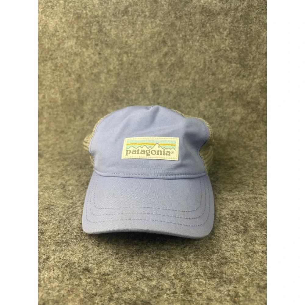 Patagonia Trucker Hat Women One Size Blue Mesh Snapback Logo Patch